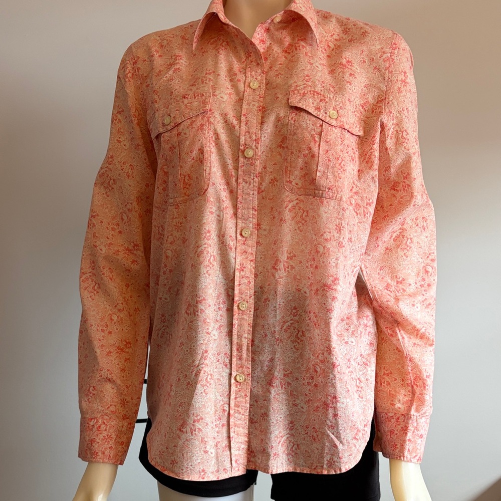 Ralph Lauren coral/pink western cotton blouse